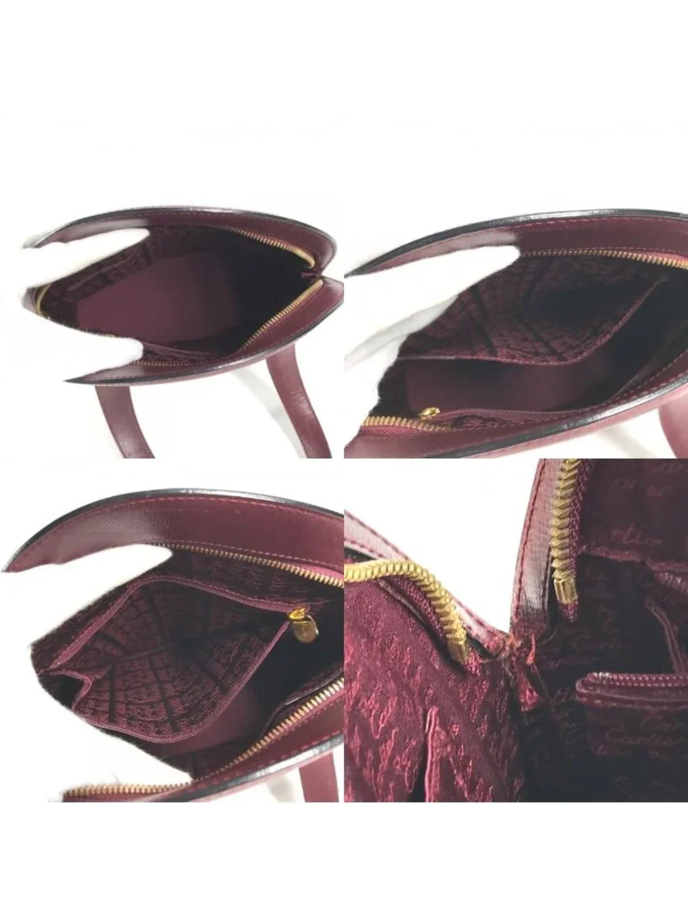 Cartier Shoulder Bag Logo Leather Bordeaux